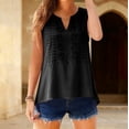 thumbnail image 2 of TRUBKH Women's Linen Top Linen Shirts for Women Lightweight Blouses Loose Cotton and Linen Top Blend Tops Plus Size Tops Womens Sleeveless Tops Gauze Shirts Flowy Blouses Loose T Shirts Black 2XL, 2 of 9