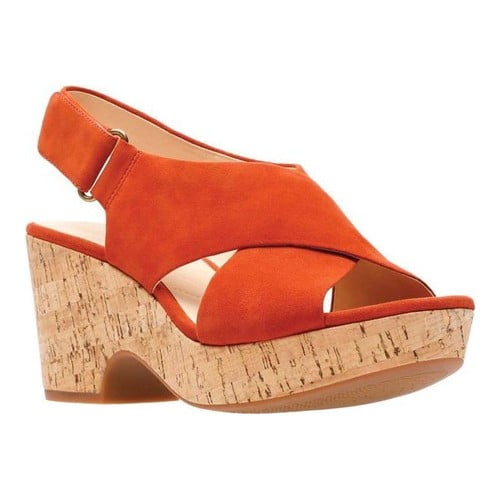 clarks rusty art sandals orange