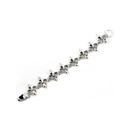 - Beautiful Fleur De Lis Silver Tone Magnetic Closure Bracelet