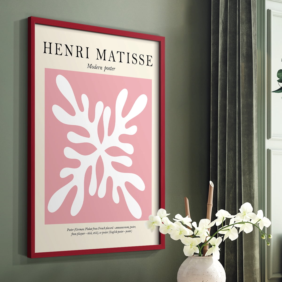 Matisse CXXX Framed Print in Red Solid Wood 8 x 10 Framed Print