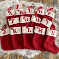 thumbnail image 2 of Calcetines navideños Tejidos con letras Medias Adornos para árboles de Navidad Decoraciones navideñas para el hogar Regalos de Navidad 2025, 2 of 5