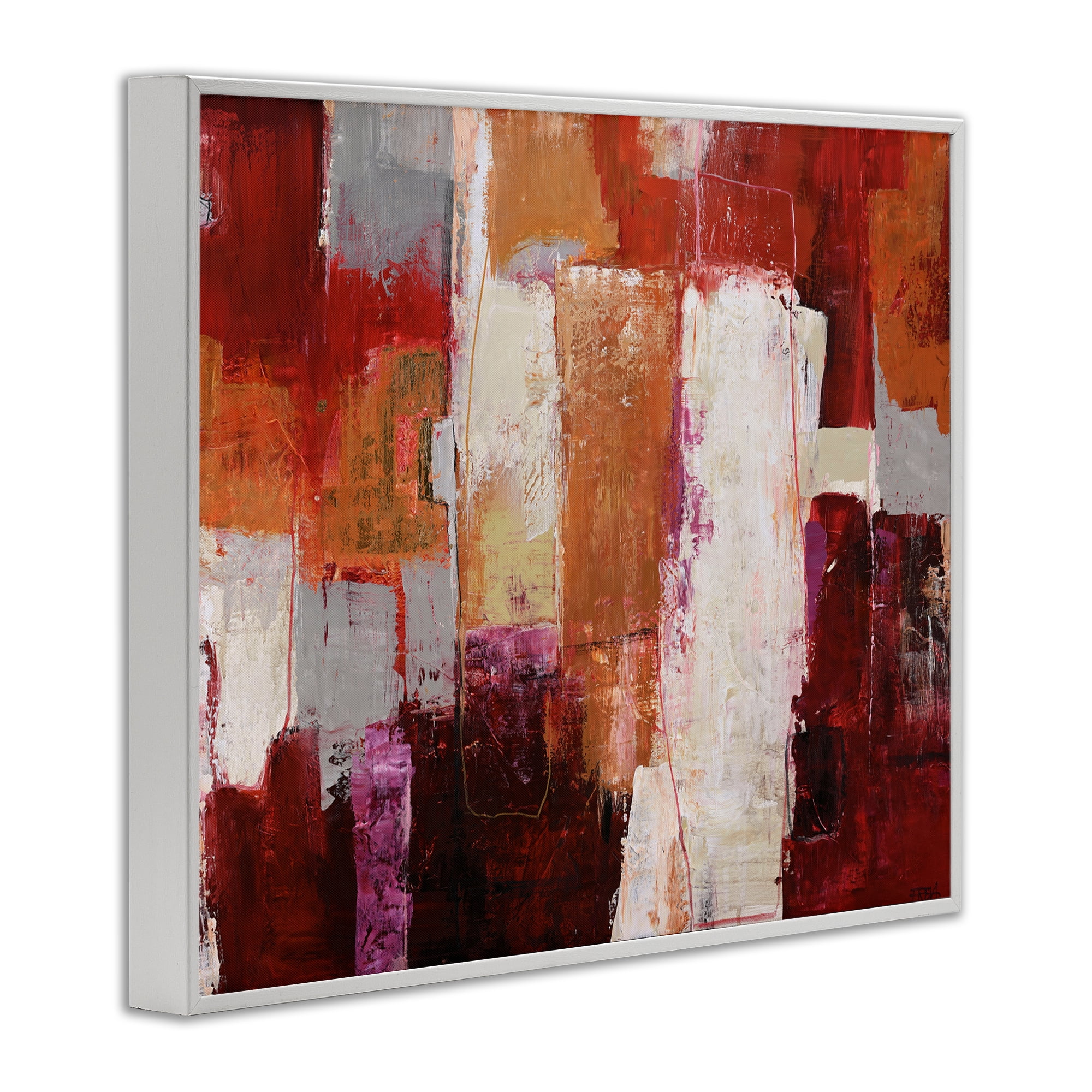 Deconstructed City Abstract White Framed Giclee Art, design by Design Fabrikken