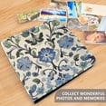 thumbnail image 4 of FORMRS 3 Ring Photo Album 4"x6" Self Adhesive Large Capacity PU Leather Cover, Blue Floral, 4 of 8