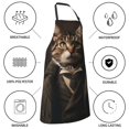 thumbnail image 5 of Pofeuu Victorian Gentle Cat Print Waterproof Apron with Pockets Adjustable Cooking Aprons Kitchen Bib for Baking Household Cleaning, 5 of 8