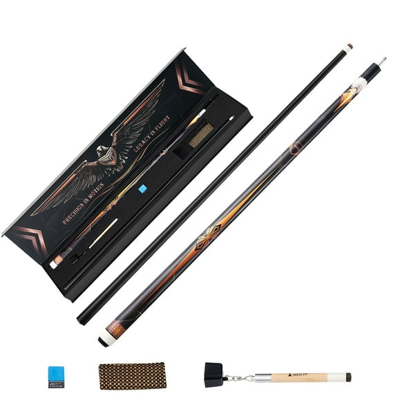 KFFKFF 58-inch Canadian Maple Wood Pool Cue, Single Piece Billiard Stick with Multi-Layer Tip & ABS Connection Ring, Ideal for Pool Tables at Home, Bars, or Offices