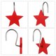 thumbnail image 2 of 12 ganchos de resina con forma de pentagrama para cortina de ducha, de metal, multicolores, con estrellas (rojos), 2 of 6