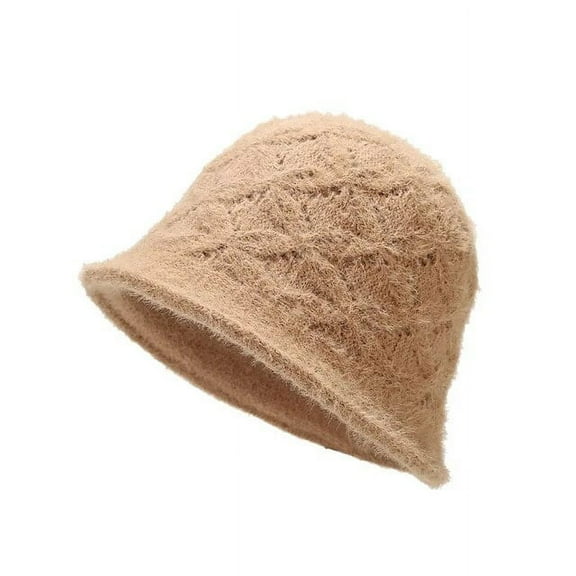 SikaFu Autumn Winter Polyester Solid Color Warm Bucket Hat Fisherman Outdoor Travel Cap For Girl And Women 207