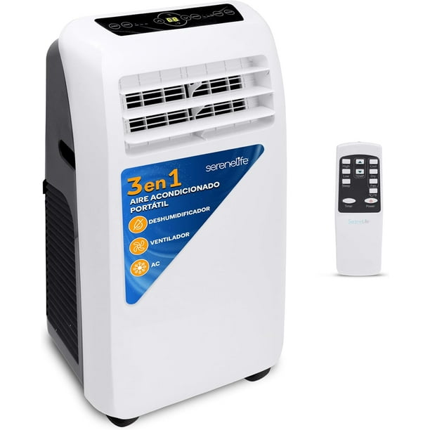 Aire Acondicionado Portátil SereneLife 8000 BTU para Espacios de hasta 30 m2 Incluye Control Remoto y Kit de Montaje