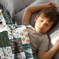 thumbnail image 4 of Woodland Animal Throw Blanket for Boys, Soft Cozy Jungle Animals Adventure Fuzzy Flannel Blanket Gift for Kids, 40 x 50 Inch Plaid Forest Animal Fleece Blanket for Toddler Girls Sofa Couch Nursery, 4 of 6