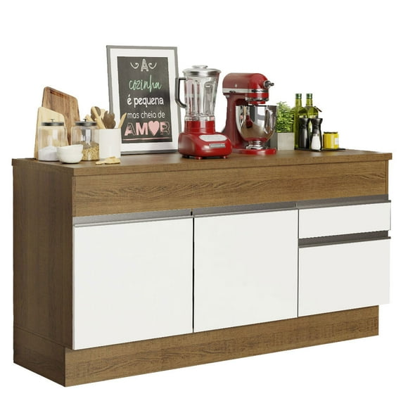 Gabinete Bajo Bufetera Madesa Glamy 120cm Con Encimera MB 02