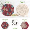 thumbnail image 2 of 6 Pcs Drink Coasters with Holder 3.94in Woven Coasters for Drinks Stylized Christmas Trees Coaster Set for Protection Table, 2 of 7