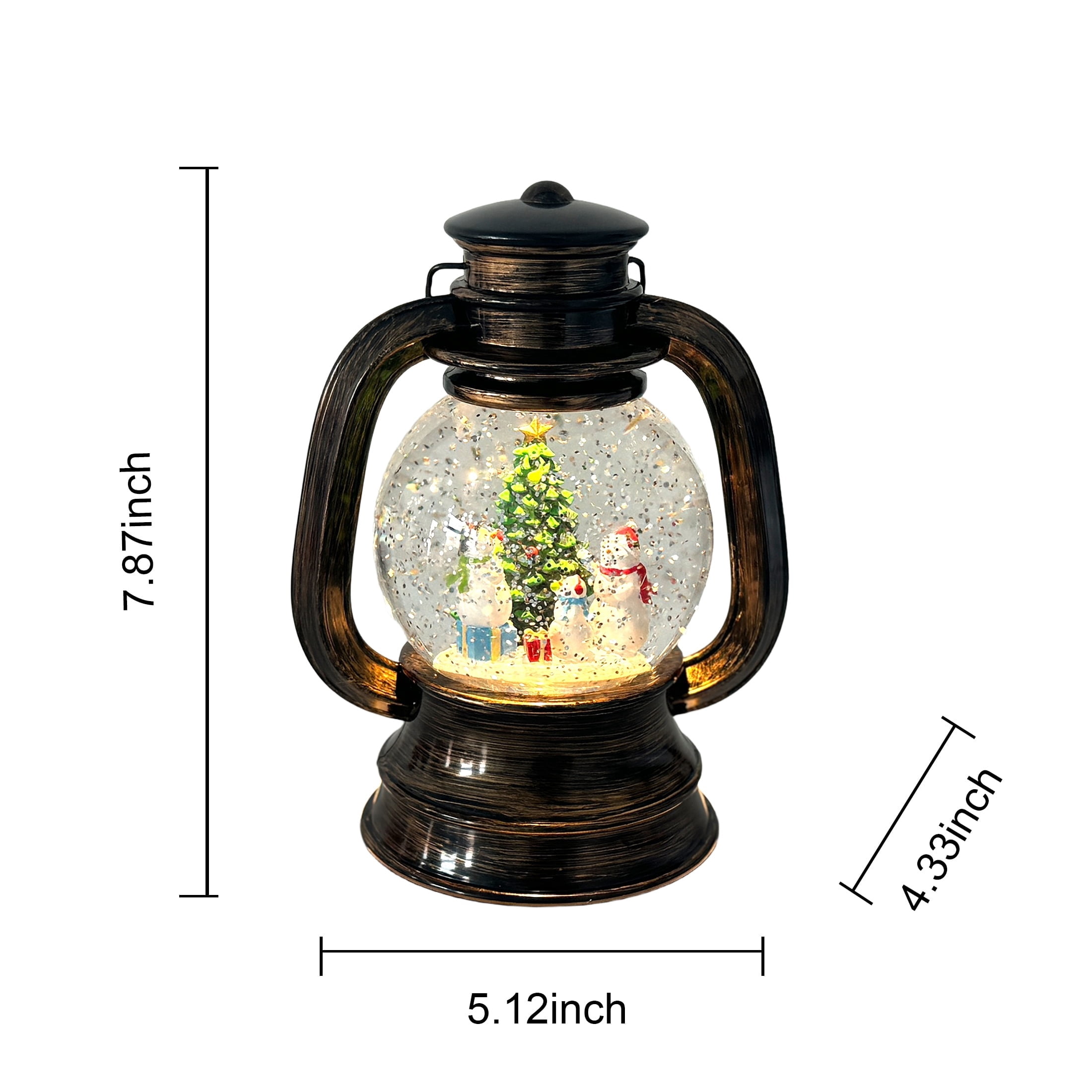 Light-Up Snowman Water Lantern Christmas Decoration, Multicolor, 7.8", by Holiday Time