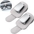 thumbnail image 1 of ZHAOCHENG paquetes de soportes para gafas de coche, soporte universal para visera de coche, clip para gafas de sol, colgador de cuero para gafas y clip para tarjetas de billetes, 1 of 5