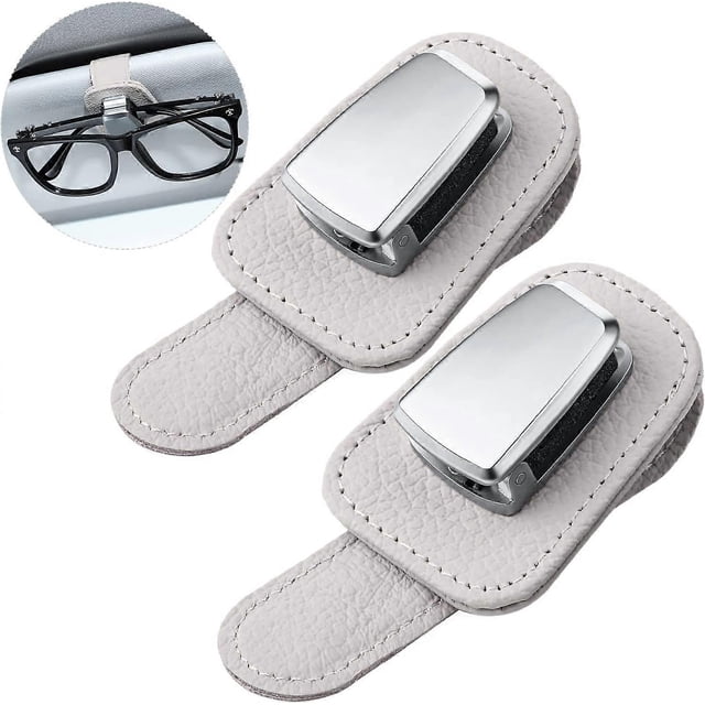ZHAOCHENG paquetes de soportes para gafas de coche, soporte universal para visera de coche, clip para gafas de sol, colgador de cuero para gafas y clip para tarjetas de billetes