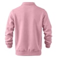 thumbnail image 7 of Domuza Mens Quarter Zip Lapel Collar Pullover Casual Lightweight Fleece Solid Color Comfort Soft Sweatshirt, 7 of 7