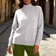 thumbnail image 7 of Womens Cozy Knit Sweater Solid Color Seamless Winter Semi-high Neck Knitted Pullover Long-sleeved Sweater Base Layer, 7 of 7