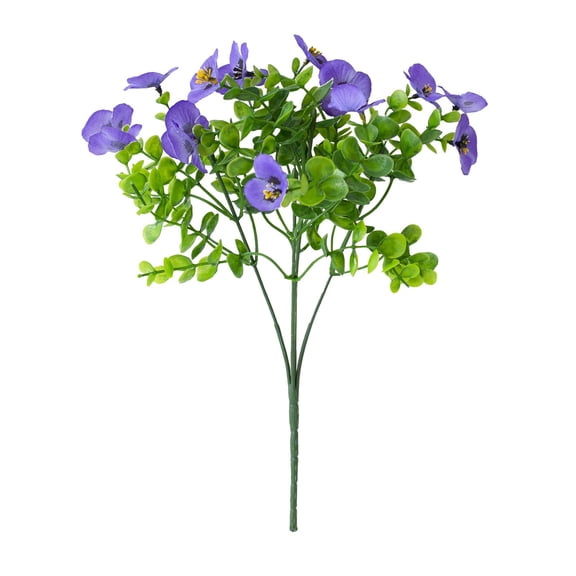 Artificial Flowers for Outdoors Hibiscus Spring Summer Decor Blue Artificial Tropical Flowers Realistic UV Resistant Silk Hibiscus Flowers for Outside Planter Front Door Porch Patio