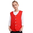 thumbnail image 1 of renvena Kids Button Volunteer Activity Vest Button Up Irregular Hem Waistcoat Sleeveless Waiter Red L/12, 1 of 10