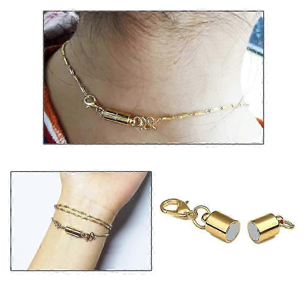 10pcs Strong Magnetic Clasps Clasps Built-in Safety Magnetic Lock with Lobster Clasp Compatible Jewelry Making DIY