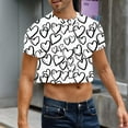 thumbnail image 1 of Blusas y camisas de manga corta y cuello redondo para hombre, blusas de verano con estampado y mangas cortas para hombre., 1 of 8