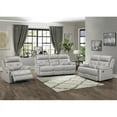 thumbnail image 2 of Pemberly Row Modern Leather Double Reclining Love Seat in Silver Gray, 2 of 6