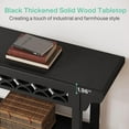 thumbnail image 7 of 70.8-Inch Heavy-Duty Solid Wood Console Table, Farmhouse Narrow Sofa Table With Storage, Scratch-Resistant Black Entryway Table For Living Room Hallway, 7 of 7