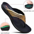 thumbnail image 3 of AEROTHOTIC Comfortable Arch Support Flat Sandals for Women Comfy Toe Post with Cute Soft Padded Straps Casual Fashion Vacation Essentials Dressy Shower Sandals (Sela Brown, Size 6), 3 of 5