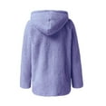 thumbnail image 6 of Women Fleece Zip Up Jacket Oversized Long Sherpa Hoodie Fuzzy Warm Teddy Coat with Pockets Fall Winter, 6 of 6