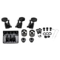 thumbnail image 2 of Guitar Bridge Set – 3-String Hardtail Adjustable – for Electric Cigar Box – 1R2L Tuning Pegs & Knobs – Easy Install – Replacement – Black, 2 of 7