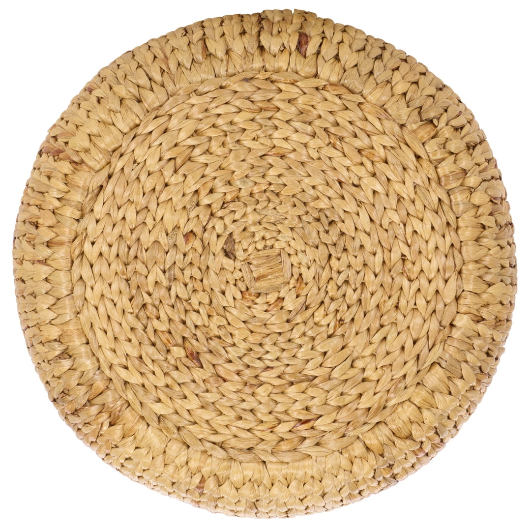 Safavieh Couture Olwynn Water Hyacinth Ottoman, Natural