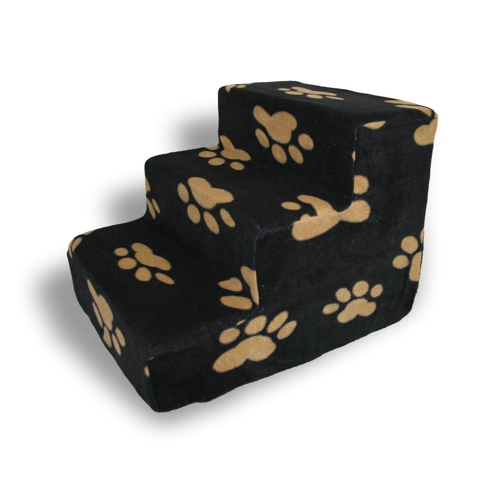 Best Pet Supplies ST210TS Foam Pet Stairs/Steps, 3Step, Black