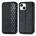 thumbnail image 2 of For Iphone 15 Cubic Grid Pressed Magnetic Leather Phone Case(Black),iPhone 16, 2 of 6