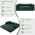 thumbnail image 2 of Medium Size Darkgreen Light luxury sit/lie convertible compression sofa bed module free combination, 2 of 10