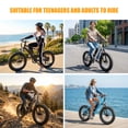 thumbnail image 3 of Actbest 26" x 4" Fat Tire Electric Bike for Man Teen, Peak 1500W Motor Adult Ebike with 48V 10.4Ah Removable Battery, Front Suspension, Electric Mountain Bicycle with 7 Speed, 3 of 7