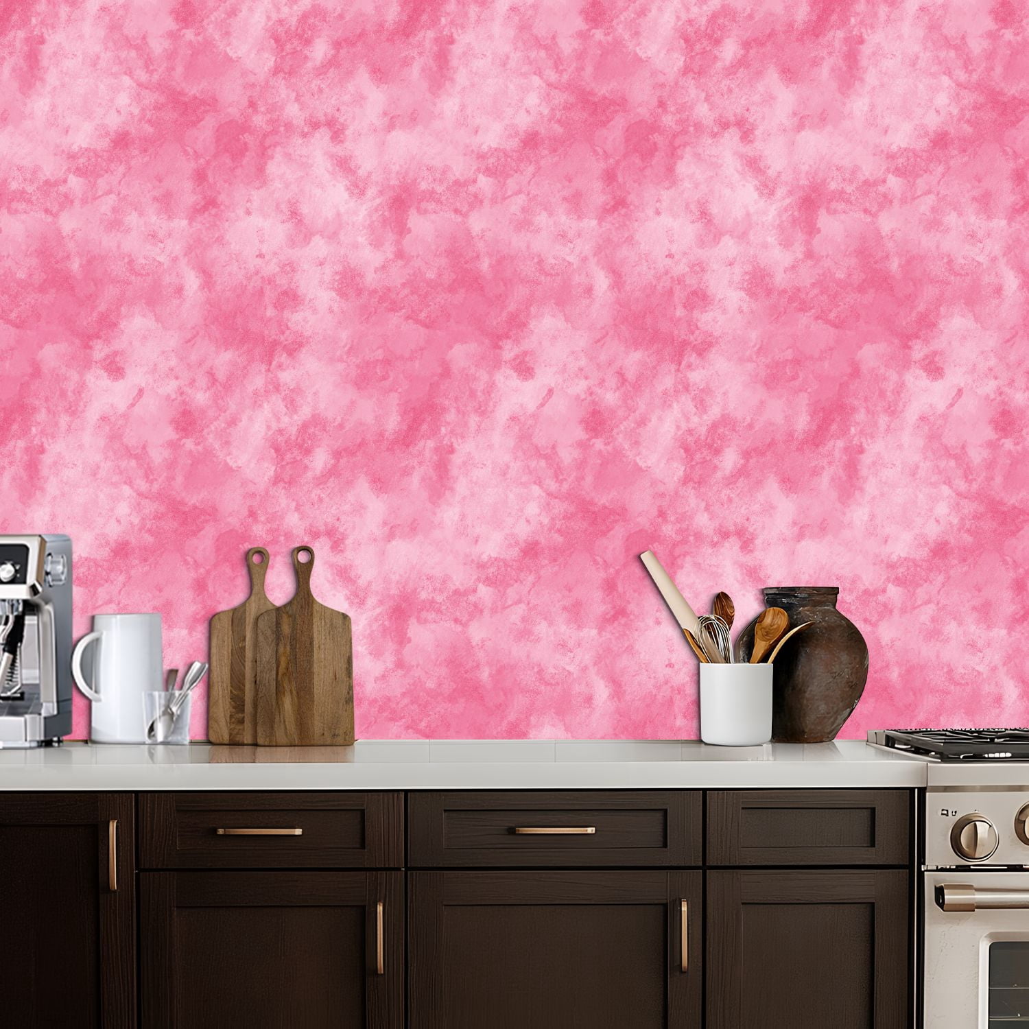 Peel and Stick Wallpaper Soft Pink Abstract Watercolor Gentle Hues Wall Mural 17.7in x 9.8ft Self Adhesive Removable Wall Paper Renter Friendly Wallpaper for Nursery Bedroom Cabinets