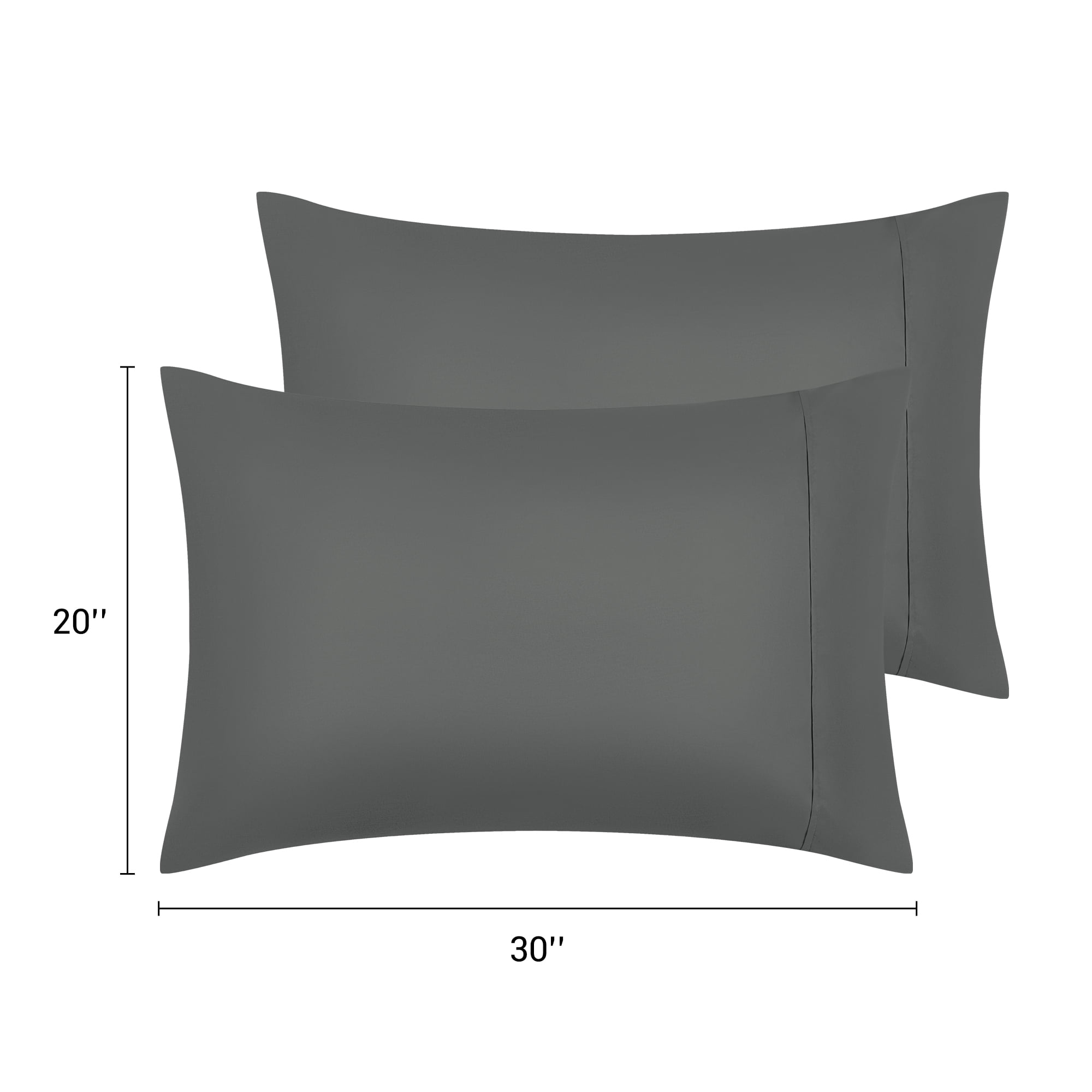 Unique Bargains Pillow Cases with Envelope Closure Pillow Covers 2 pcs Queen Dark Gray