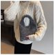 thumbnail image 4 of Firefly hope Bolso de hombro tejido para mujer, bolso de mano y neceser, elegante bolso de playa para verano, 25 x 5 x 17 cm (gris oscuro)., 4 of 5
