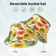thumbnail image 4 of Kdxio Reflective Bucket Hat - Sunflower Cornflower Poppy Print Bucket Hat for Men,Women, 4 of 9