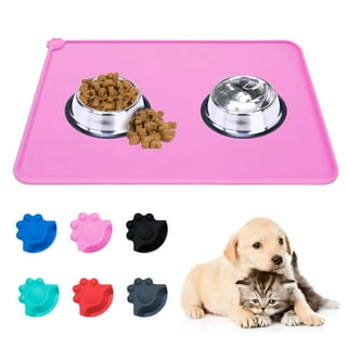 Dog Food Mat, Silicone Dog Cat Bowl Mat, Non Slip Waterproof Pet