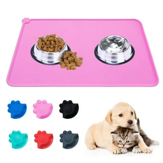 Dog Food Mat, Silicone Dog Cat Bowl Mat, Non Slip Waterproof Pet