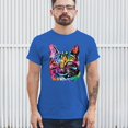 thumbnail image 3 of Tee Hunt Dean Russo Thoughtful Cat T-Shirt Colorful Pet Kitten Eyes Men's Tee, Blue, X-Large, 3 of 5