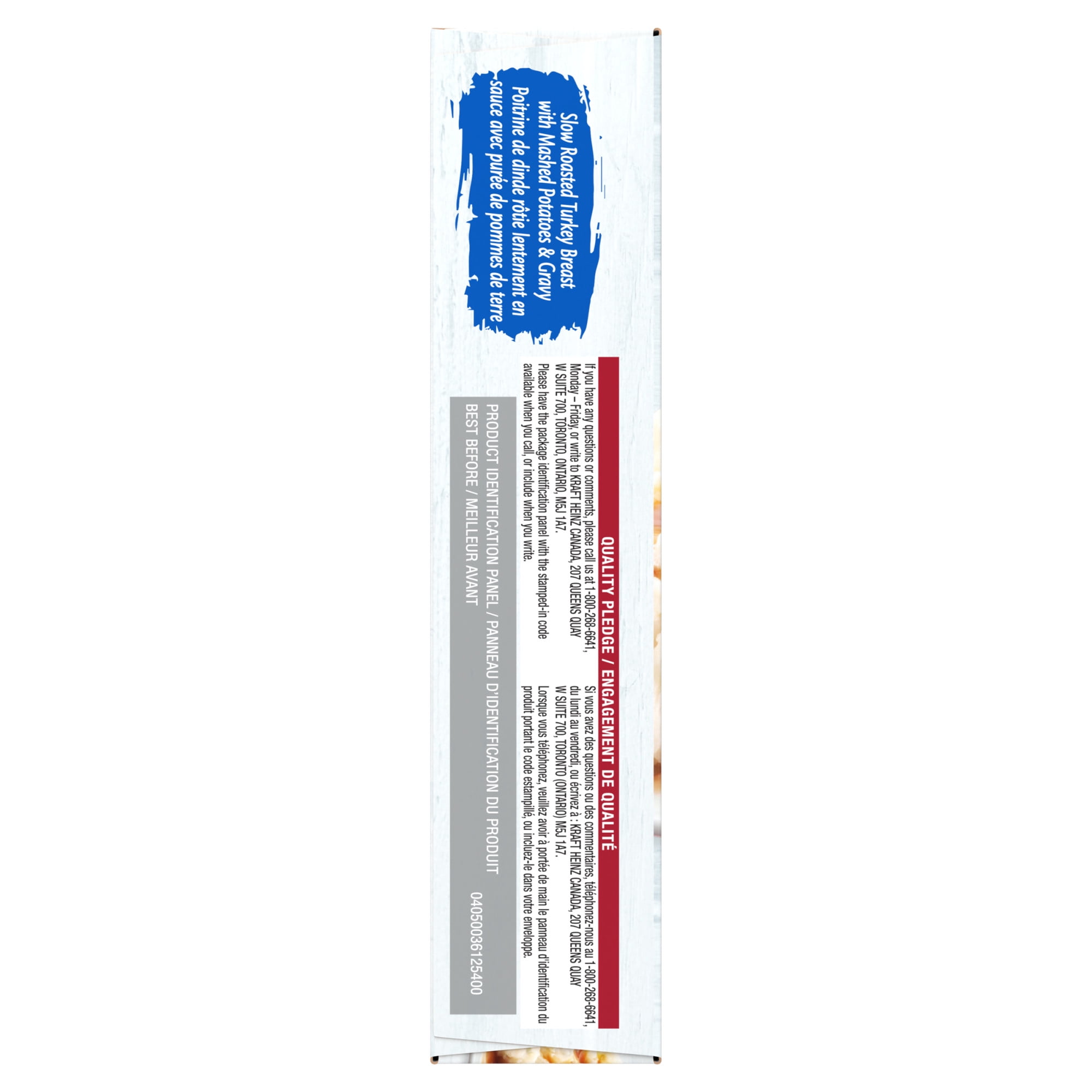 Repas Congelé Poitrine De Dinde Rôtie Lentement En Sauce Avec Purée De Pommes De Terre, 1 Boîte, Pour Un Repas Contrôlé En Portions Facile, Sans Couleurs Ou Saveurs Ou Artificiels SOS POIT DINDE ROTIE 255GM12