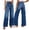BU1, variant on Women's Adjustable Waist Baggy Jeans with Snap-Button Waistband Wide Straight Leg High Rise Jeans Denim Pants Y2K Trousers