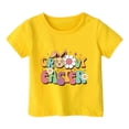 thumbnail image 3 of PMVFHDE Hauts Mignons pour Filles, T-shirt Graphique pour Filles, T-Shirts d'Été pour Filles, T-Shirts Originaux pour Filles, T-Shirts Graphiques Mignons de Pâques pour Enfants, Col Rond, Manches Courtes, T-shirt Décontracté d'Été Jaune, 2-3 Ans, 3 of 4