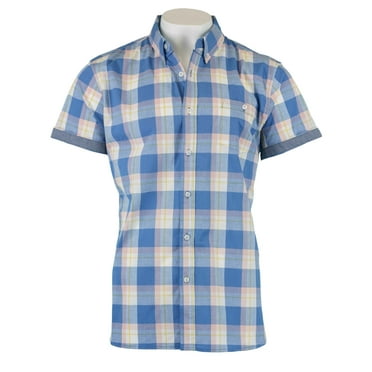Lee Men's Short Sleeve Woven Shirt (Fresh Blue, XL)