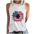 thumbnail image 2 of Wiyuqeen Womens USA Independence Day Sleeveless Shirts 4th of July Flower Tanks Crew Neck Red White and Blue Tanks Memorial Day Gifts, 2 of 4