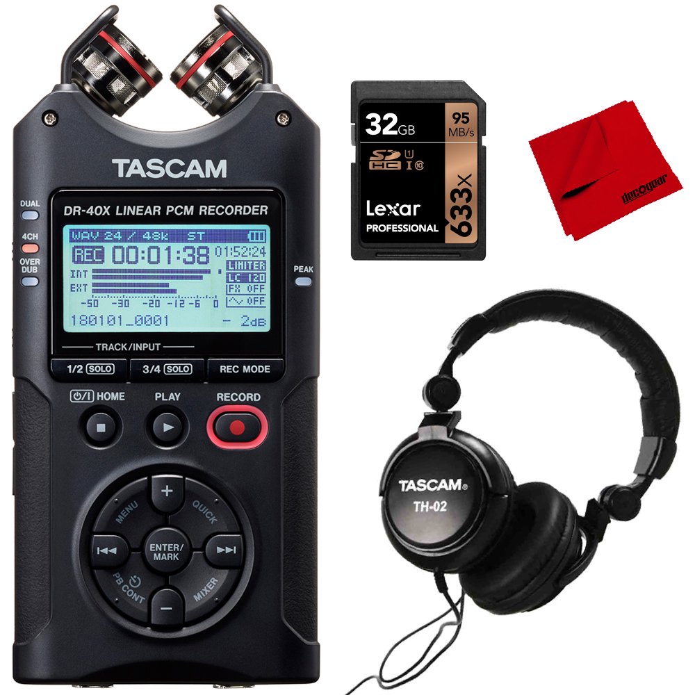 Tascam Portable FourTrack Digital Audio Recorder (DR40X) with