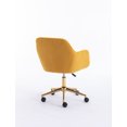 thumbnail image 6 of Teddy Fabric Upholstered Swivel Home Chair, Adjustable Height 360 Degree Swivel Office Chair with Gold Metal Legs & Universal Wheels, for Indoor Home Living Room, Yellow, 6 of 9