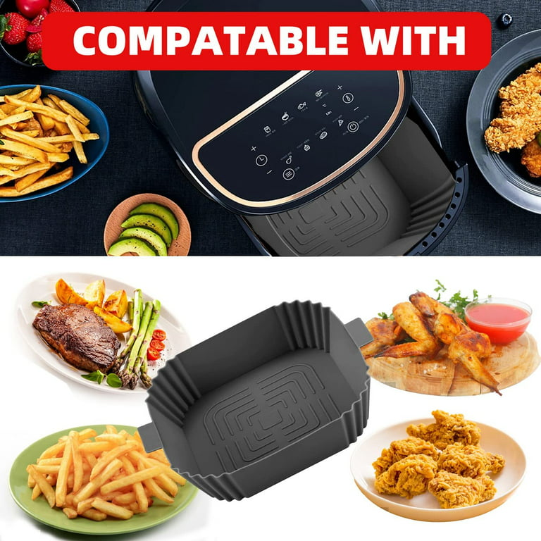 Air Fryer Silicone Pot, 2pcs Silicone Air Fryer Liners For Ninja