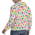 thumbnail image 6 of Wukai Tulips Flowers Print Men Hoodies Fleece Sweatshirts Long Sleeve Sweaters Pullover Fall Outfits Winter Clothes-X-Large, 6 of 7